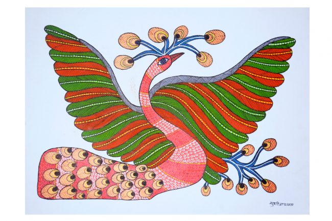 Handcrafted Gond Paper Multicolor Painting