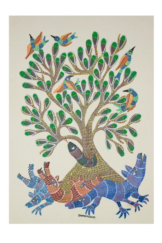 Handcrafted Gond Paper Multicolor Painting