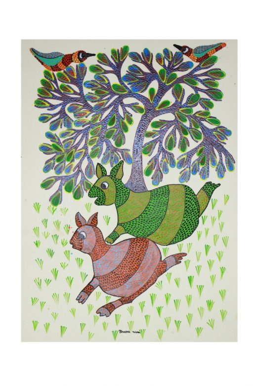 Handcrafted Gond Paper Multicolor Painting
