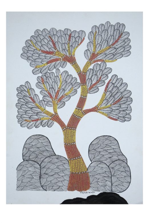 Handcrafted Gond Paper Multicolor Painting