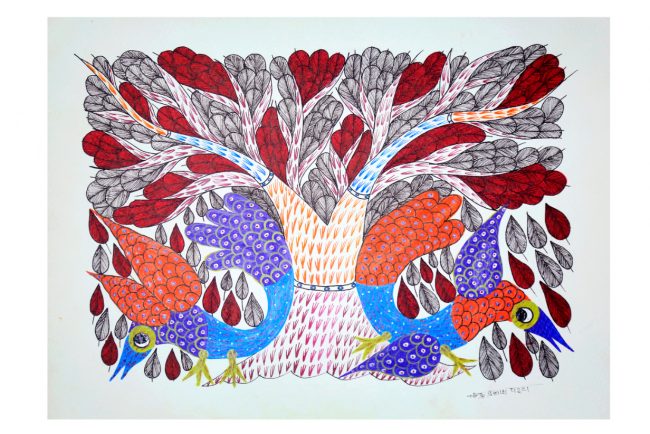 Handcrafted Gond Paper Multicolor Painting
