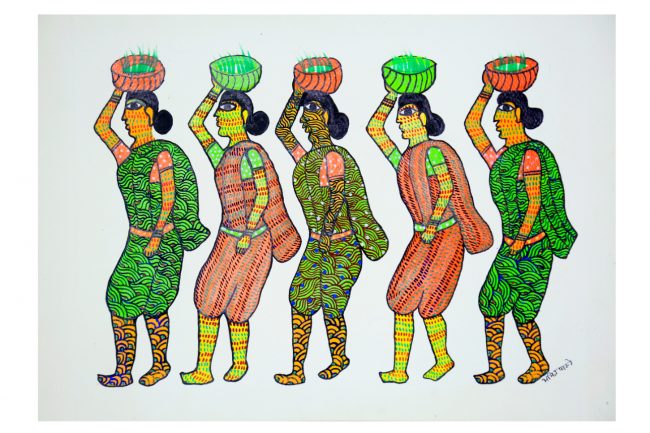 Handcrafted Gond Paper Multicolor Painting