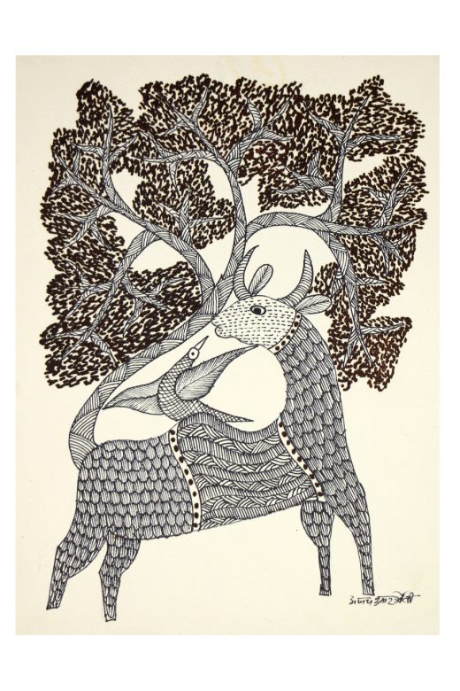 Handcrafted Gond Paper Multicolor Painting