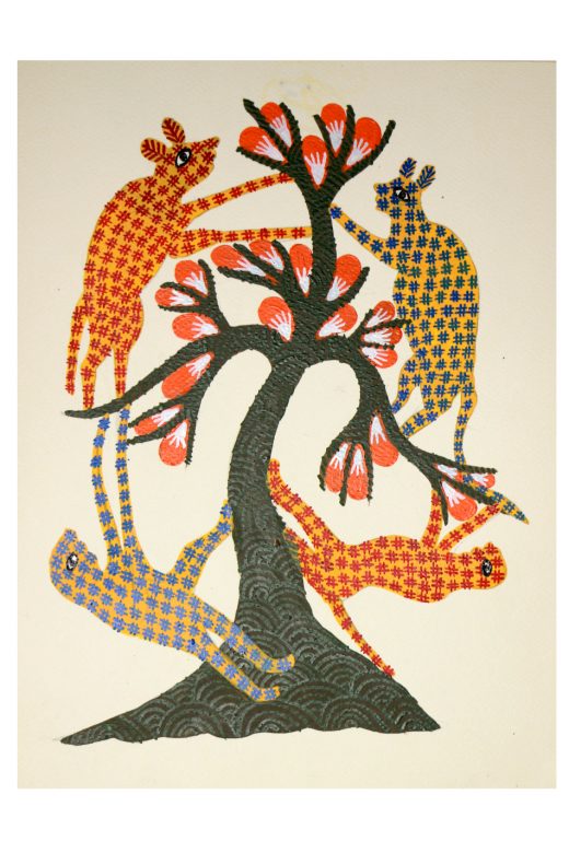 Handcrafted Gond Paper Multicolor Painting