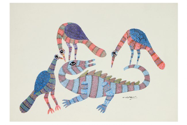 Handcrafted Gond Paper Multicolor Painting