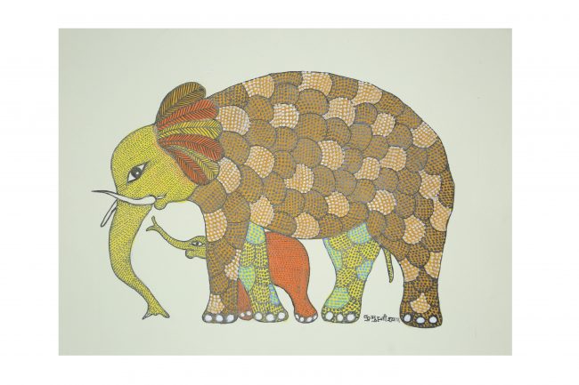 Handcrafted Gond Paper Multicolor Painting