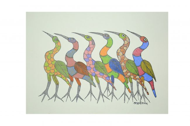 Handcrafted Gond Paper Multicolor Painting