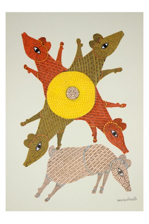 Handcrafted Gond Paper Multicolor Painting