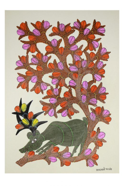 Handcrafted Gond Paper Multicolor Painting