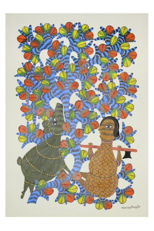 Handcrafted Gond Paper Multicolor Painting