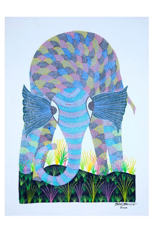 Handcrafted Gond Paper Multicolor Painting