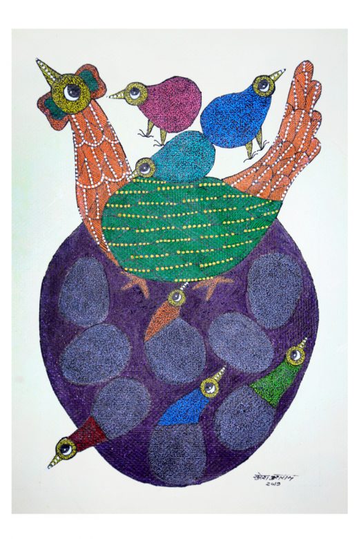 Handcrafted Gond Paper Multicolor Painting