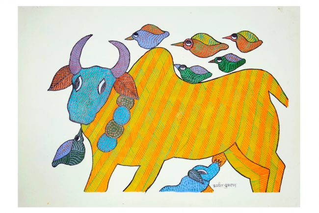 Handcrafted Gond Paper Multicolor Painting