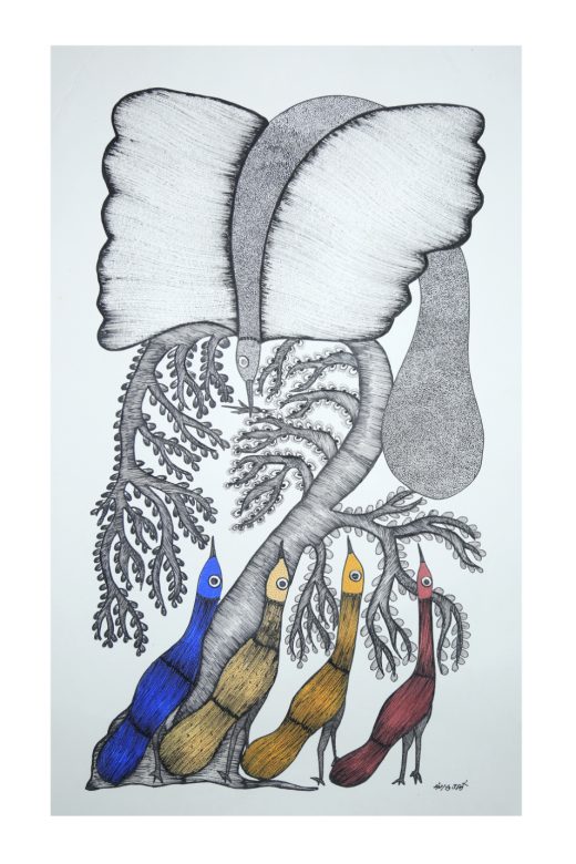 Handcrafted Gond Paper Multicolor Painting