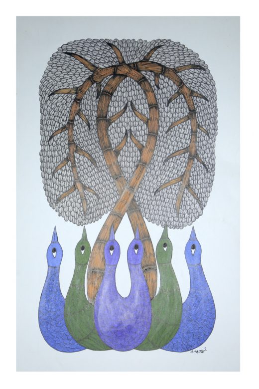 Handcrafted Gond Paper Multicolor Painting