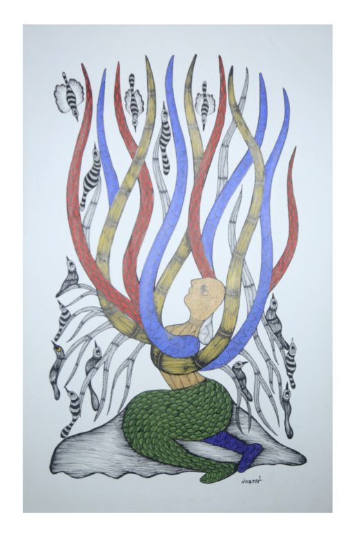 Handcrafted Gond Paper Multicolor Painting