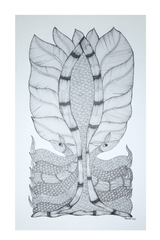 Handcrafted Gond Paper Multicolor Painting