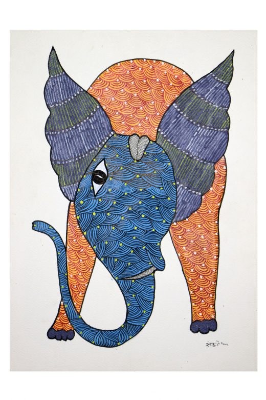 Handcrafted Gond Paper Multicolor Painting