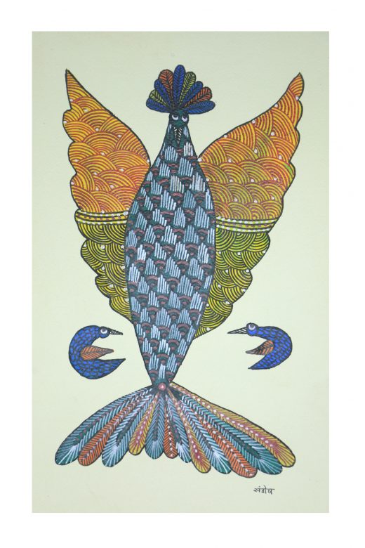 Handcrafted Gond Paper Multicolor Painting