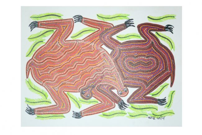 Handcrafted Gond Paper Multicolor Painting