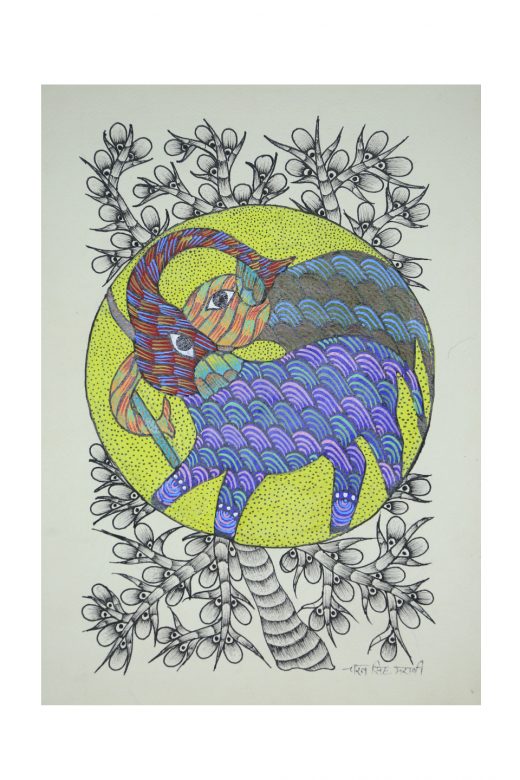 Handcrafted Gond Paper Multicolor Painting