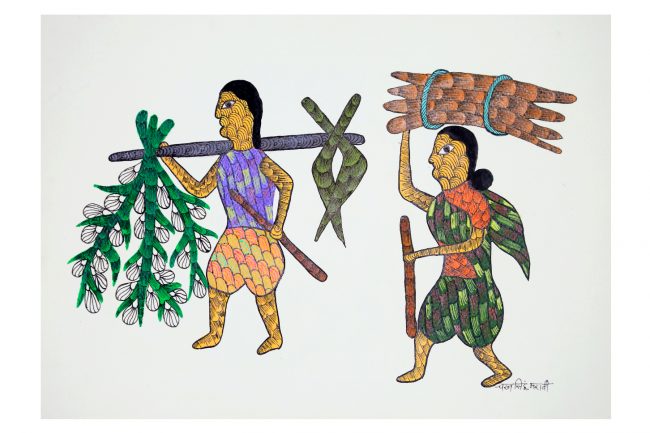 Handcrafted Gond Paper Multicolor Painting