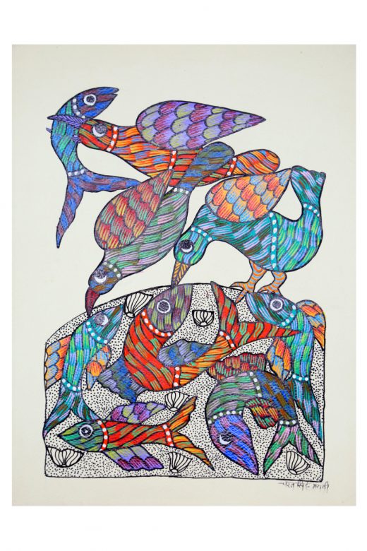 Handcrafted Gond Paper Multicolor Painting