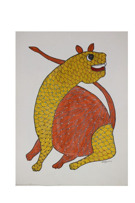 Handcrafted Gond Paper Multicolor Painting