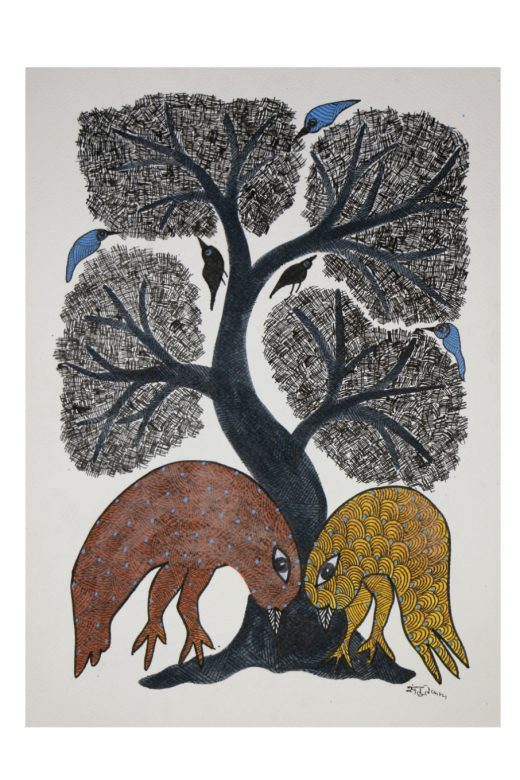 Handcrafted Gond Paper Multicolor Painting