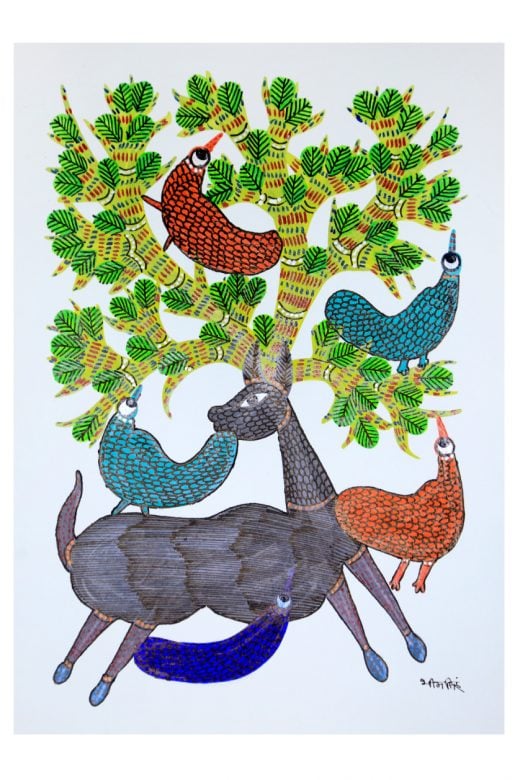Handmade Multicolor Gond Paper Painting