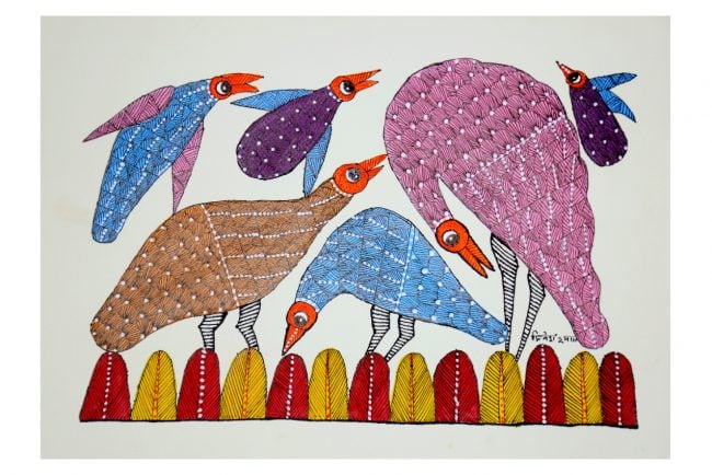 Handmade Multicolor Gond Paper Painting