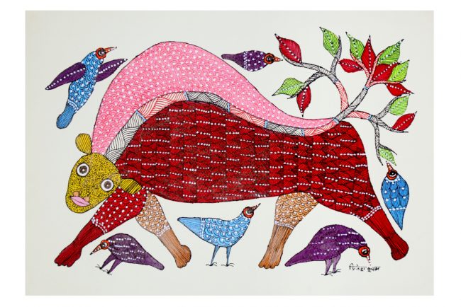 Handmade Multicolor Gond Paper Painting