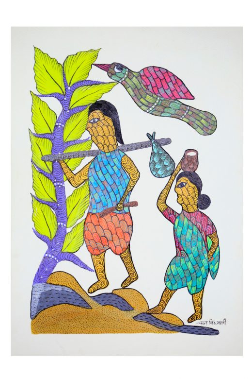 Handcrafted Multicolor Gond Paper Painting