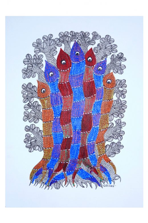 Handcrafted Multicolor Gond Paper Painting