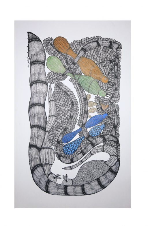 Handcrafted Multicolor Gond Paper Painting