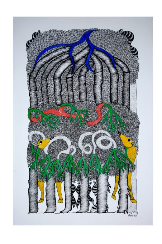 Handcrafted Multicolor Gond Paper Painting