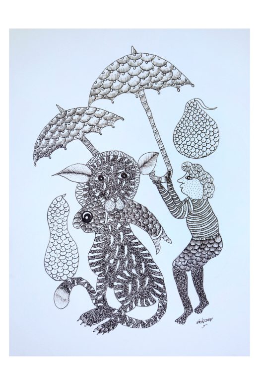 Handmade Gond Paper Painting