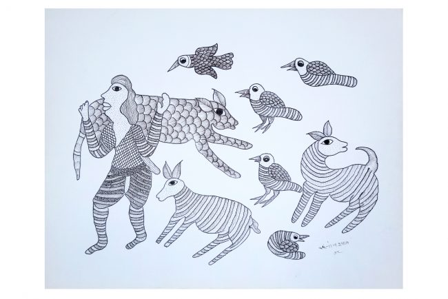 Handmade Multicolor Gond Paper Painting