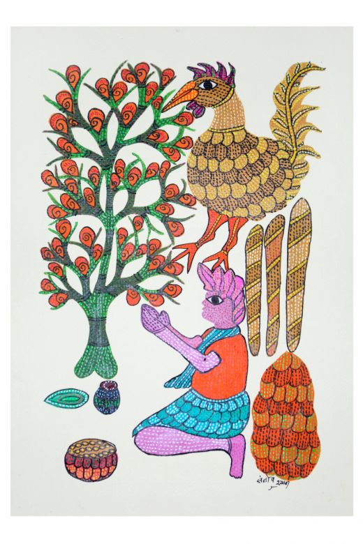 Handmade Multicolor Gond Paper Painting