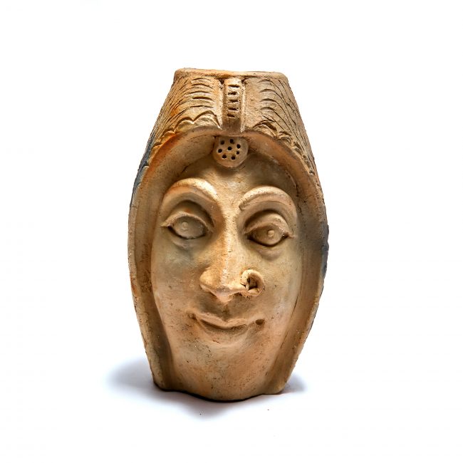 Handcrafted Brown Tribe Mask Flower Vash