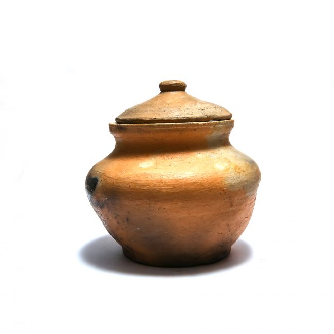 Handcrafted Brown Medium Jar With Lid