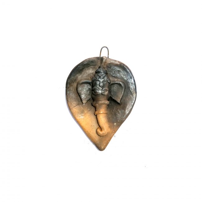 Handcrafted Brown Leaf Ganesha Plain Small