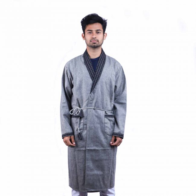 Handloom Woolen Grey Gown