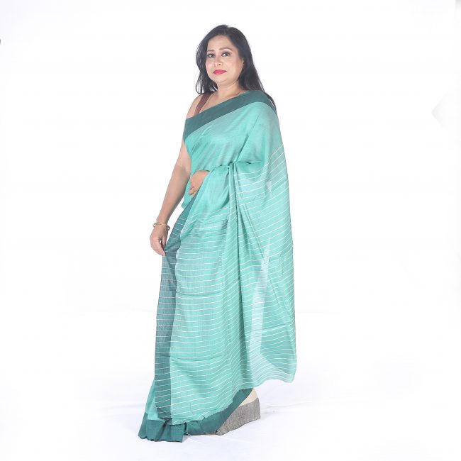 Handwoven Multicolor Tussar Silk Ghicha Saree