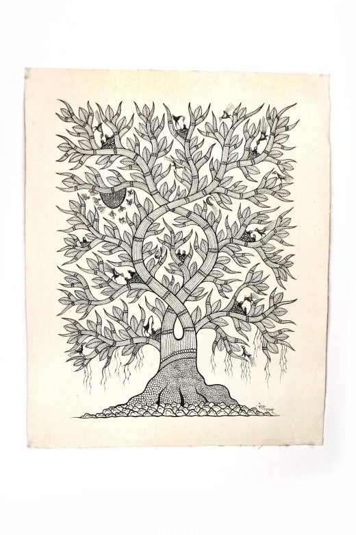 Bhil Canvas Multicolor Paper Painting