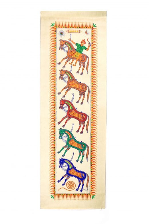 Handmade Multicolor Gond Canvas Painting