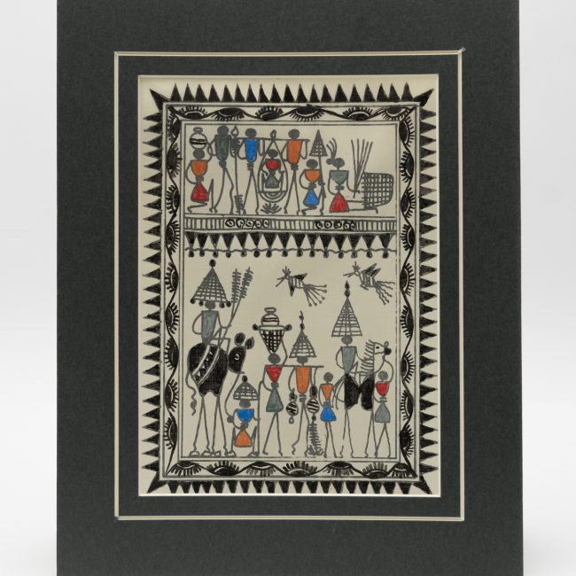 Handmade Muticolor Saura Painting Mount