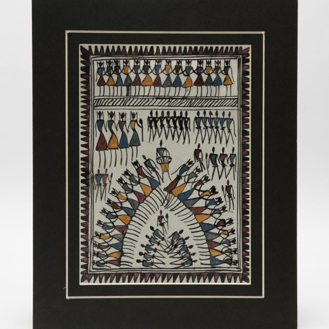 Handmade Muticolor Saura Painting Mount