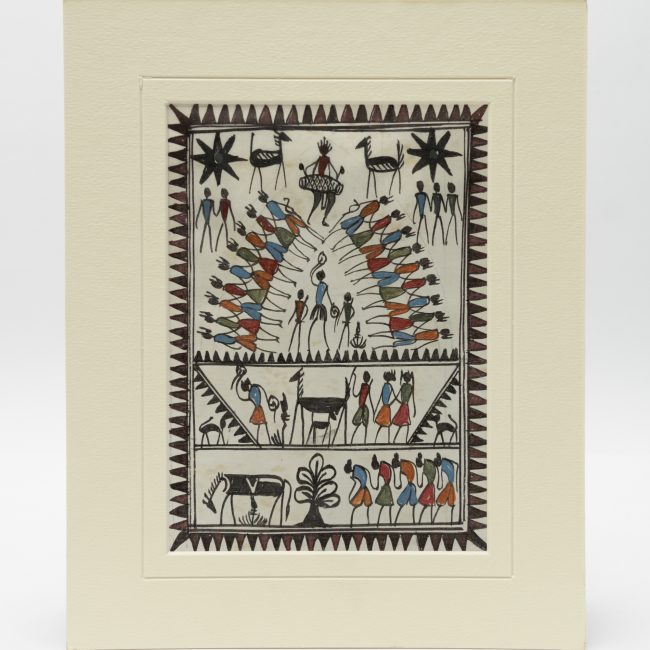 Handmade Muticolor Saura Painting Mount