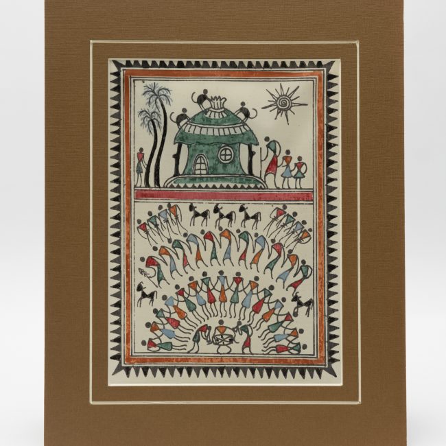 Handmade Muticolor Saura Painting Mount
